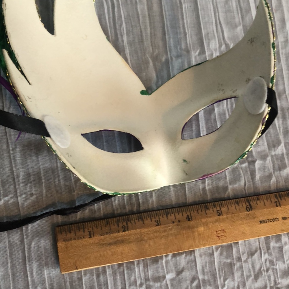 MARDI GRAS style lot of 2 masks Halloween costumes 1 NWT & 1 w/large feather - Picture 15 of 15